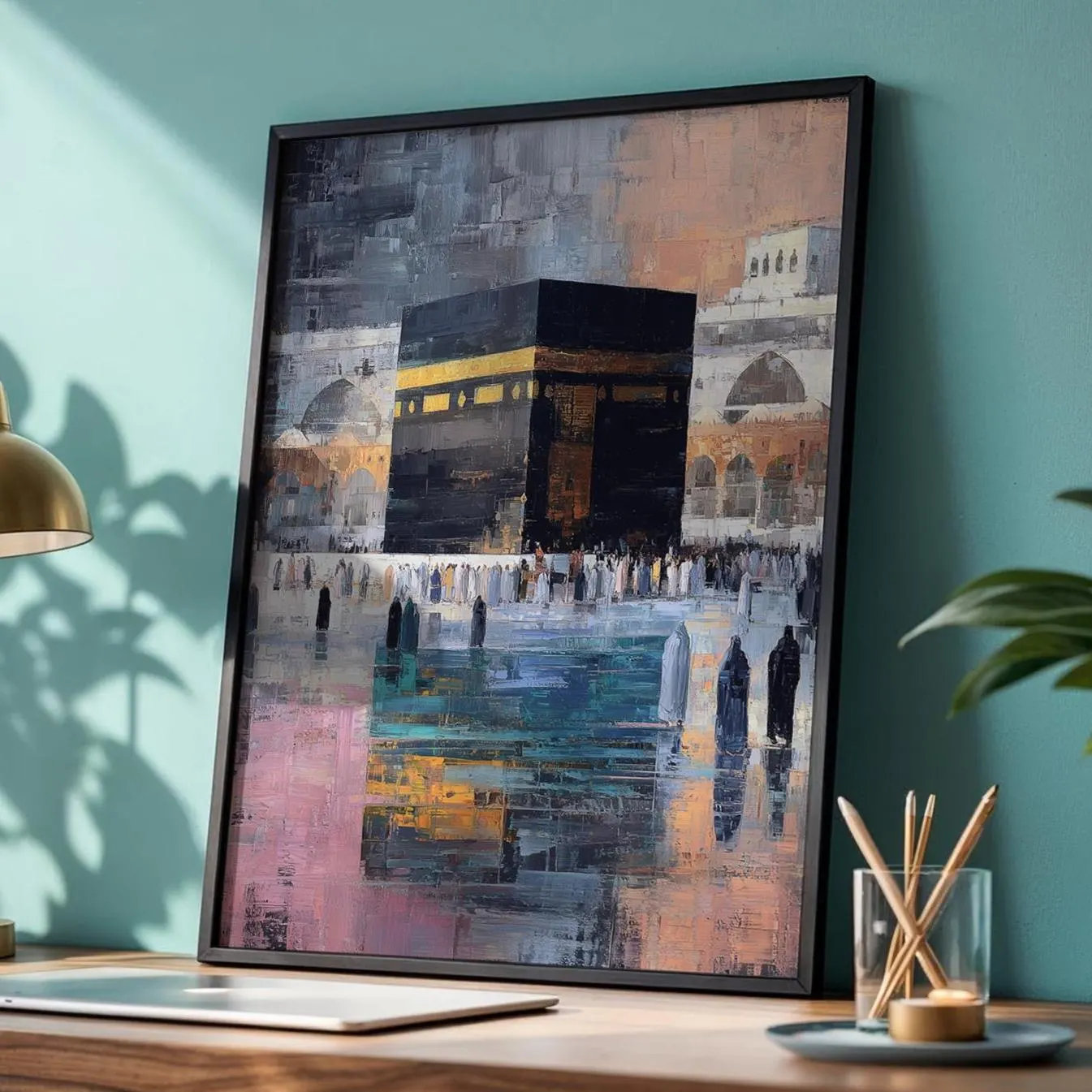 Kaaba Islamic Wall Art Modern Abstract Painting of Sacred Mosque Artwork Muslim Home Decor Contemporary Digital Download for Ramadan - image 4