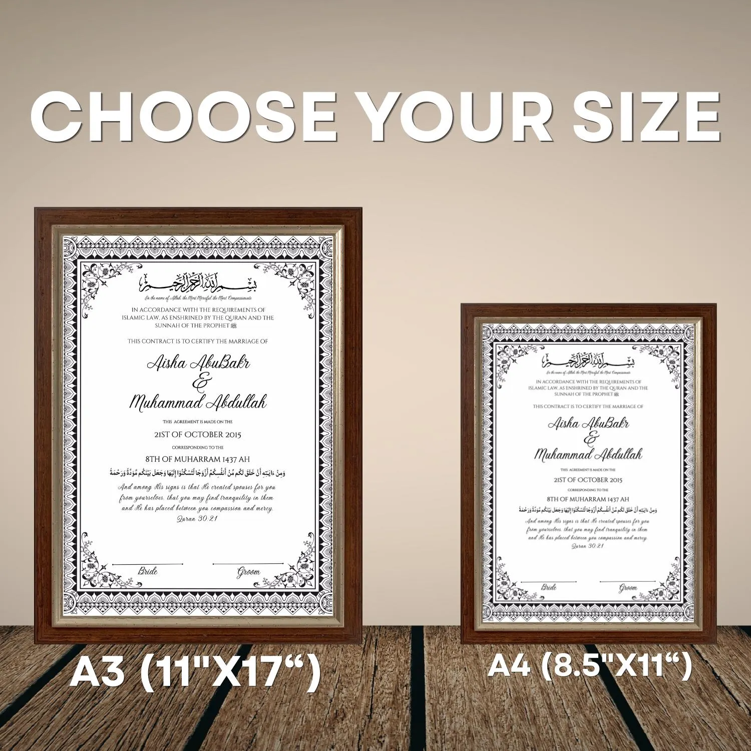 Editable Nikkah Certificate DIY Islamic Nikah Nama Canva Template Nikkah Contract (Digital Download) - image 2