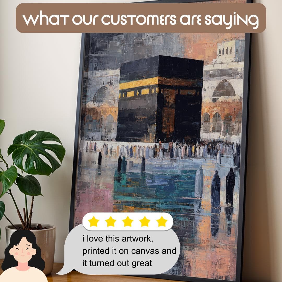 Kaaba Islamic Wall Art Modern Abstract Painting of Sacred Mosque Artwork Muslim Home Decor Contemporary Digital Download for Ramadan - image 2
