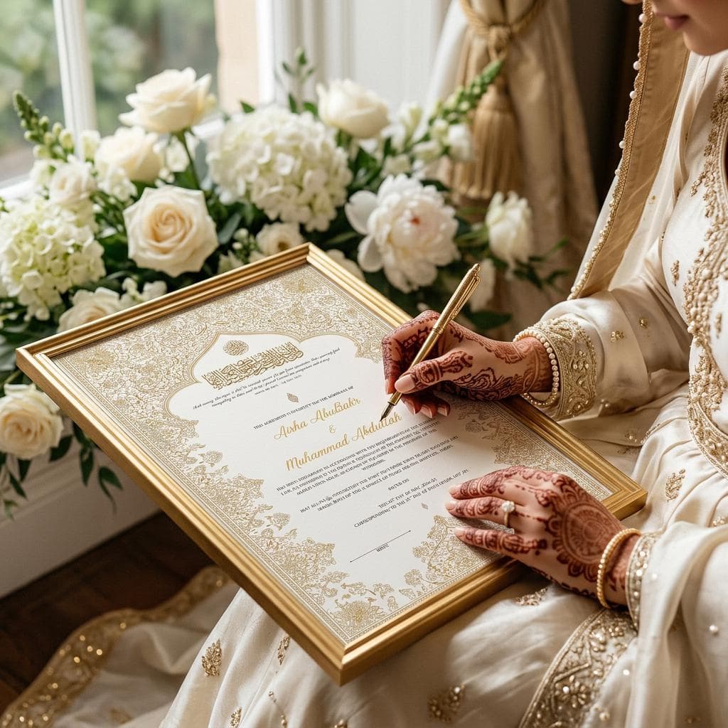 Editable Nikkah Certificate DIY Islamic Nikah Nama Canva Template Nikkah Contract (Digital Download) - image 4