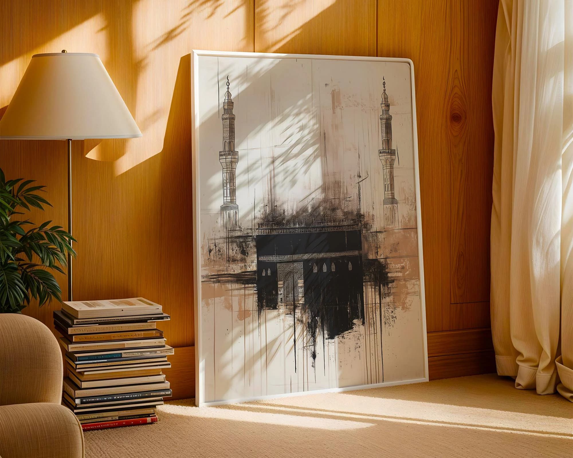 Ramadan Special Kaaba & Masjid Nabawi Abstract Wall Art Set Architecture Prints Modern Muslim Home Decor Islamic Wall Art Digital Download - image 4