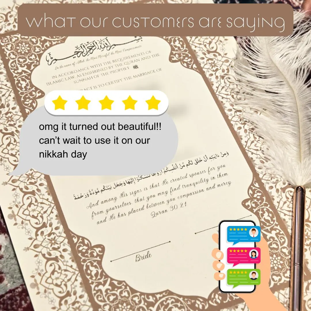 Luxury Nikkah Certificate, Editable Nikkah Certificate Canva Template, Muslim Wedding Contract, Gold Islamic Nikah Nama (Digital Download) - image 3