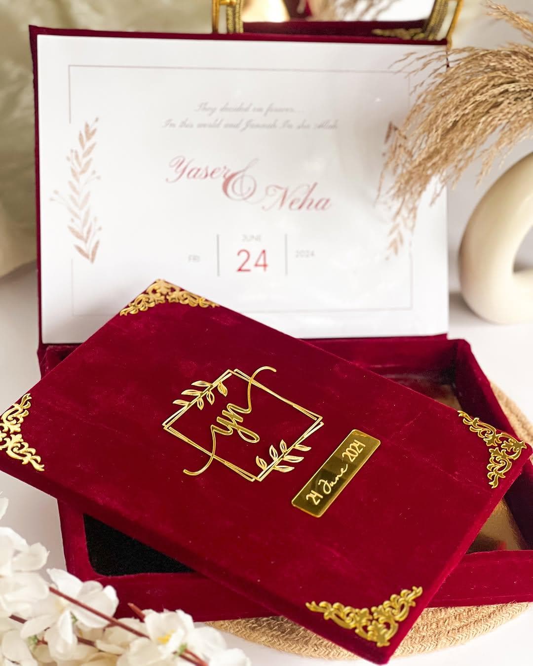 Personalized Nikkah Certificate Folder with Box | Islamic Wedding Contract Booklet | Nikkahnama | Nikah Booklet - image 3