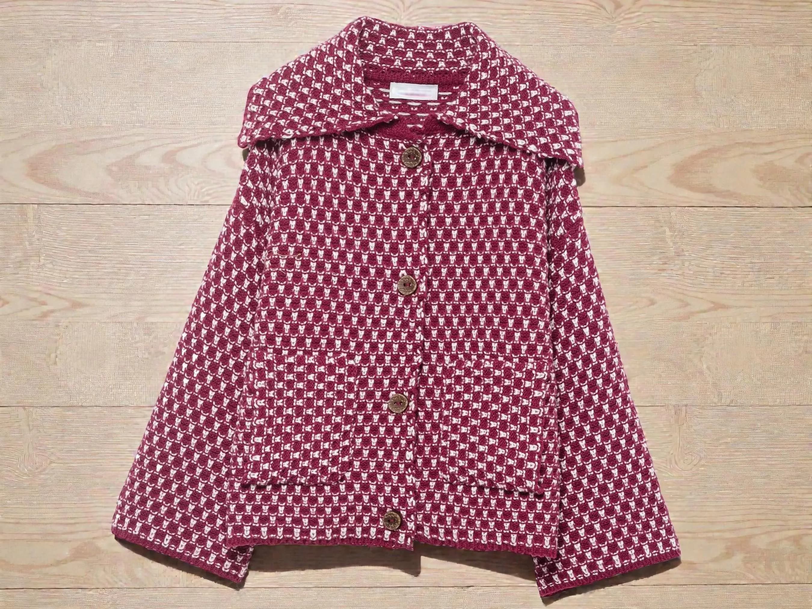 Women’s Textured Knit Jacket | Wide Collar Capelet | Button Front Outerwear | Patch Pocket Detail | Autumn Winter Layering Top - image 5