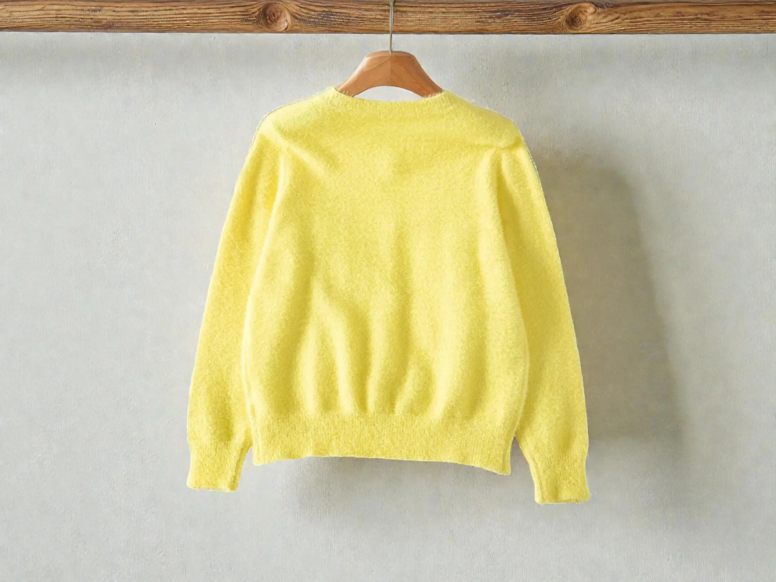 Yellow Heart Button Cardigan | Women’s Fluffy Knit Sweater | Round Neck Long Sleeve | Soft Fuzzy Layering Top | Sweet Preppy Winter Look - image 4