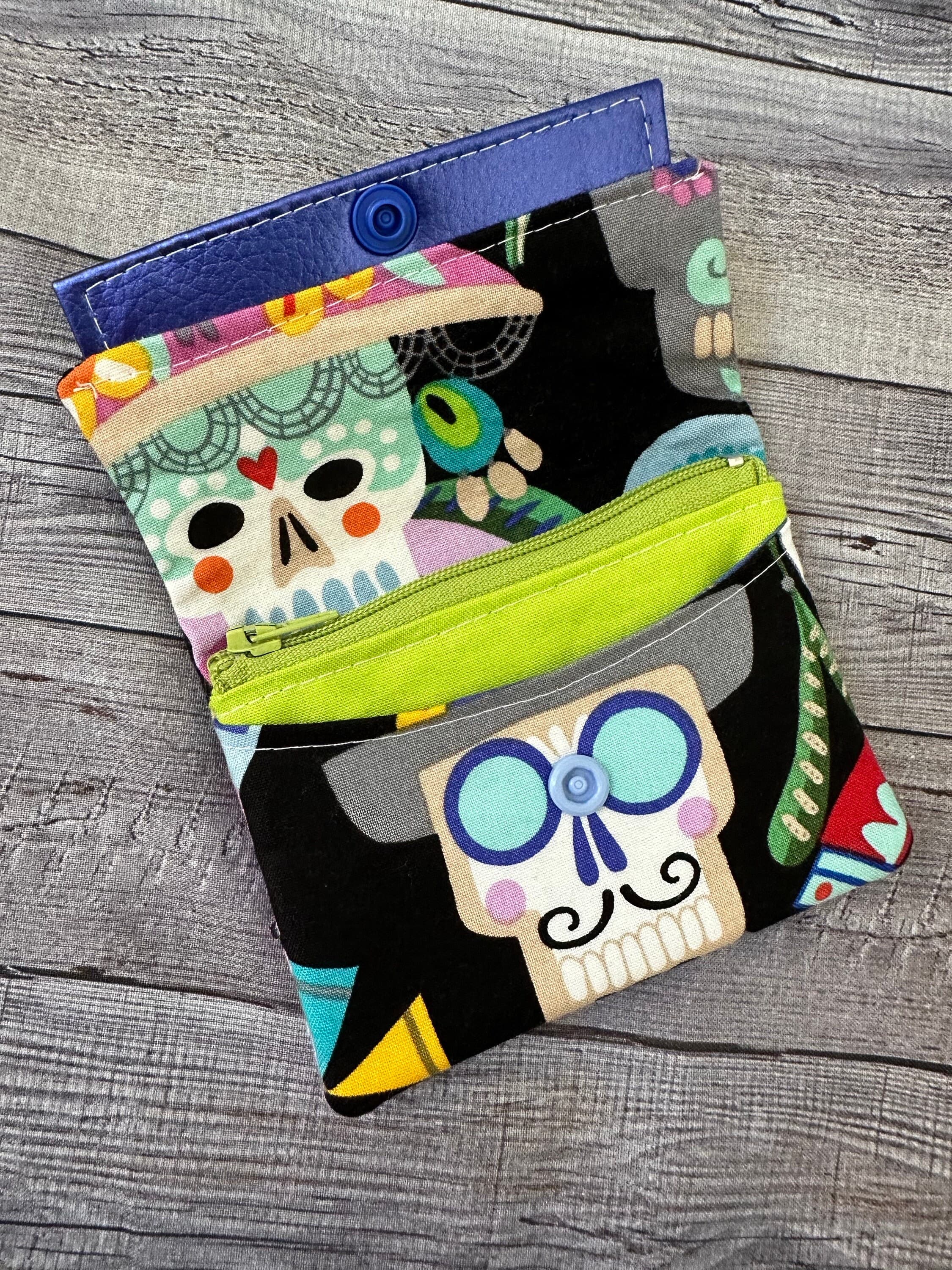 Alexander Henry EDC Wallet, bright small wallet, dia de los muertos slim wallet, edc wallet, gift for artist, - image 4