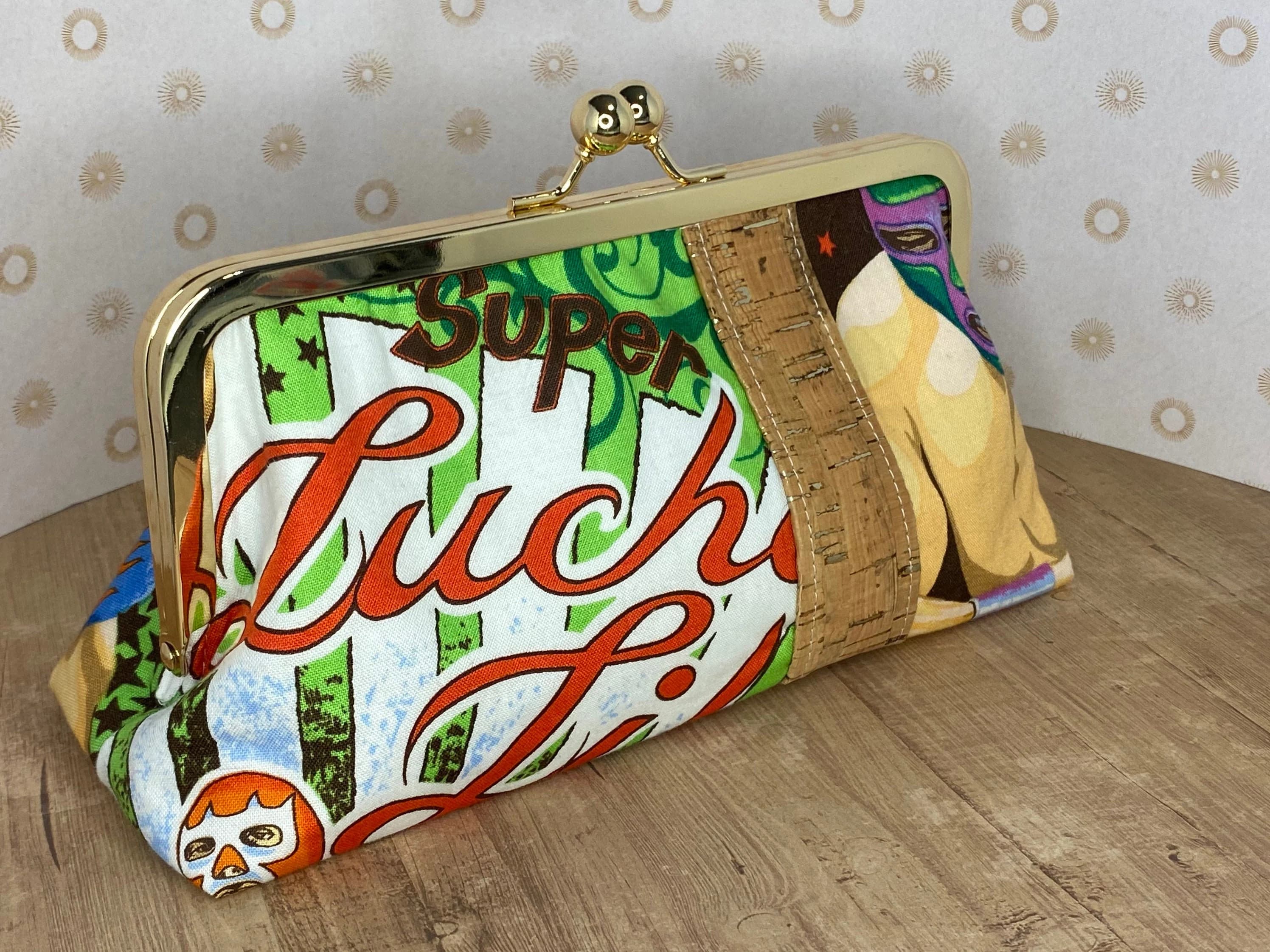 Alexander Henry Luchador Kiss Lock Purse: Cork Clutch Handbag - image 3