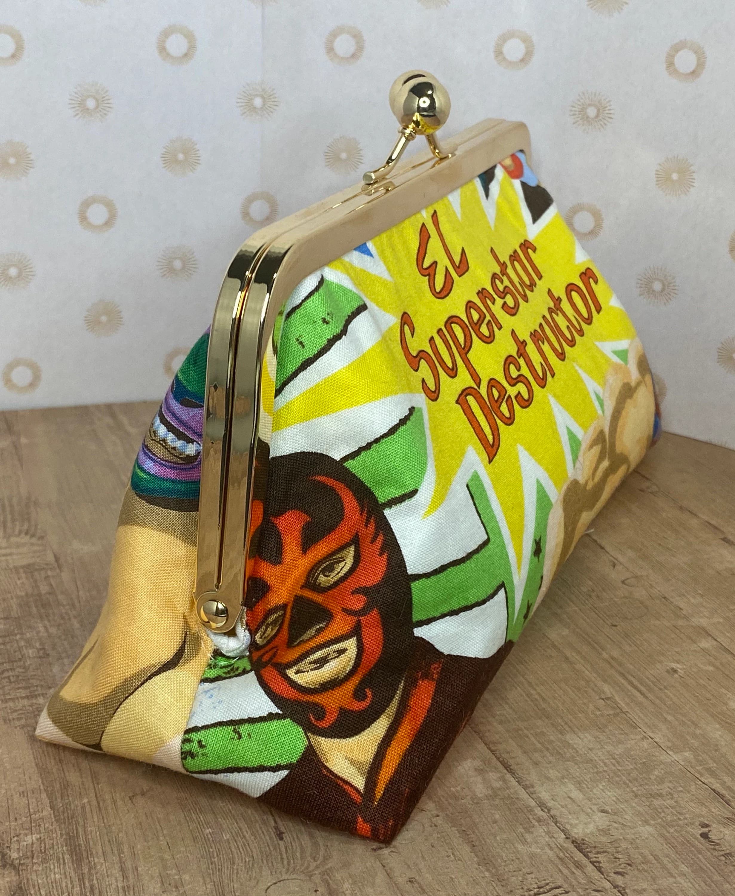 Alexander Henry Luchador Kiss Lock Purse: Cork Clutch Handbag - image 5