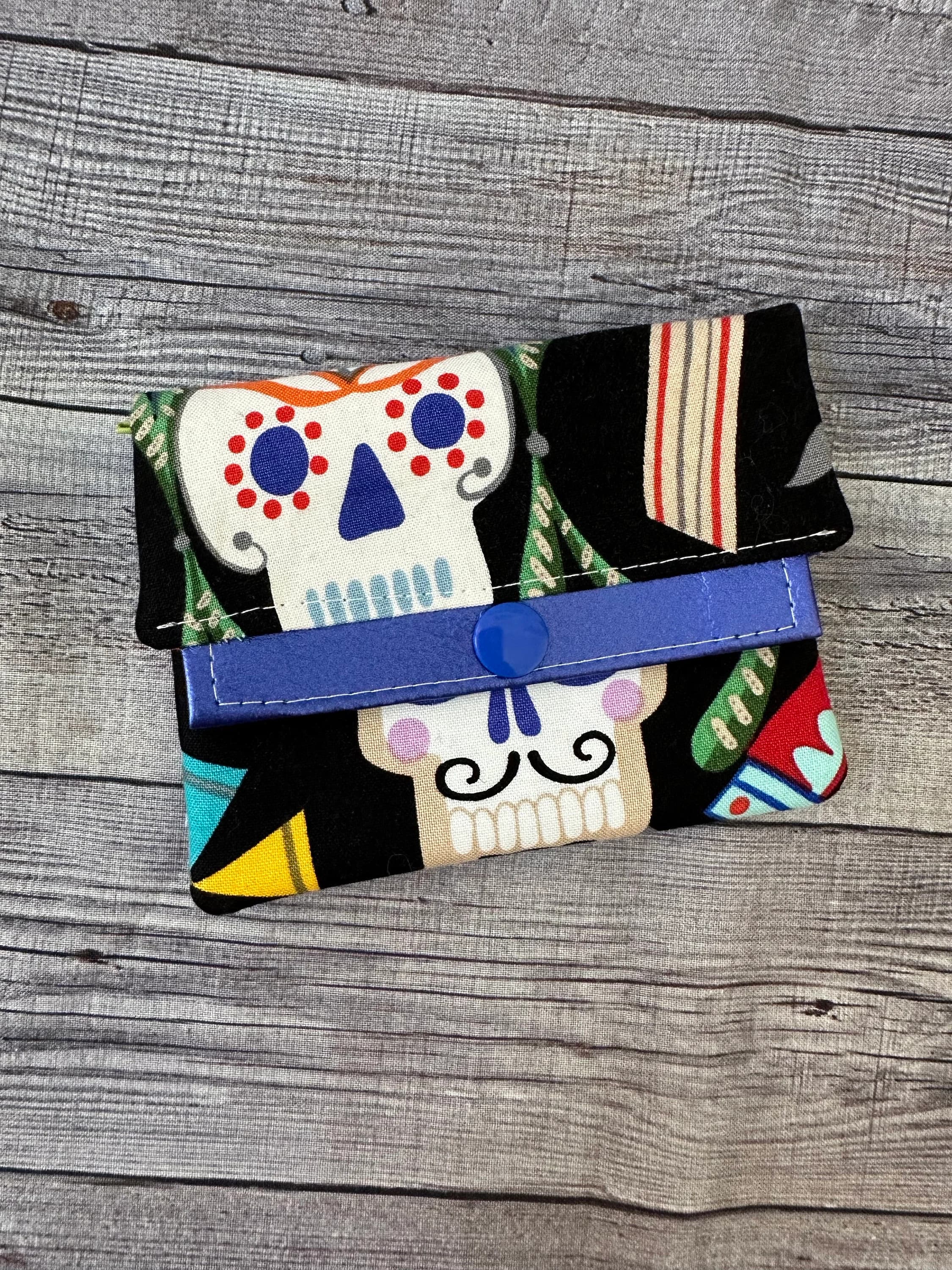 Alexander Henry EDC Wallet, bright small wallet, dia de los muertos slim wallet, edc wallet, gift for artist, - image 3