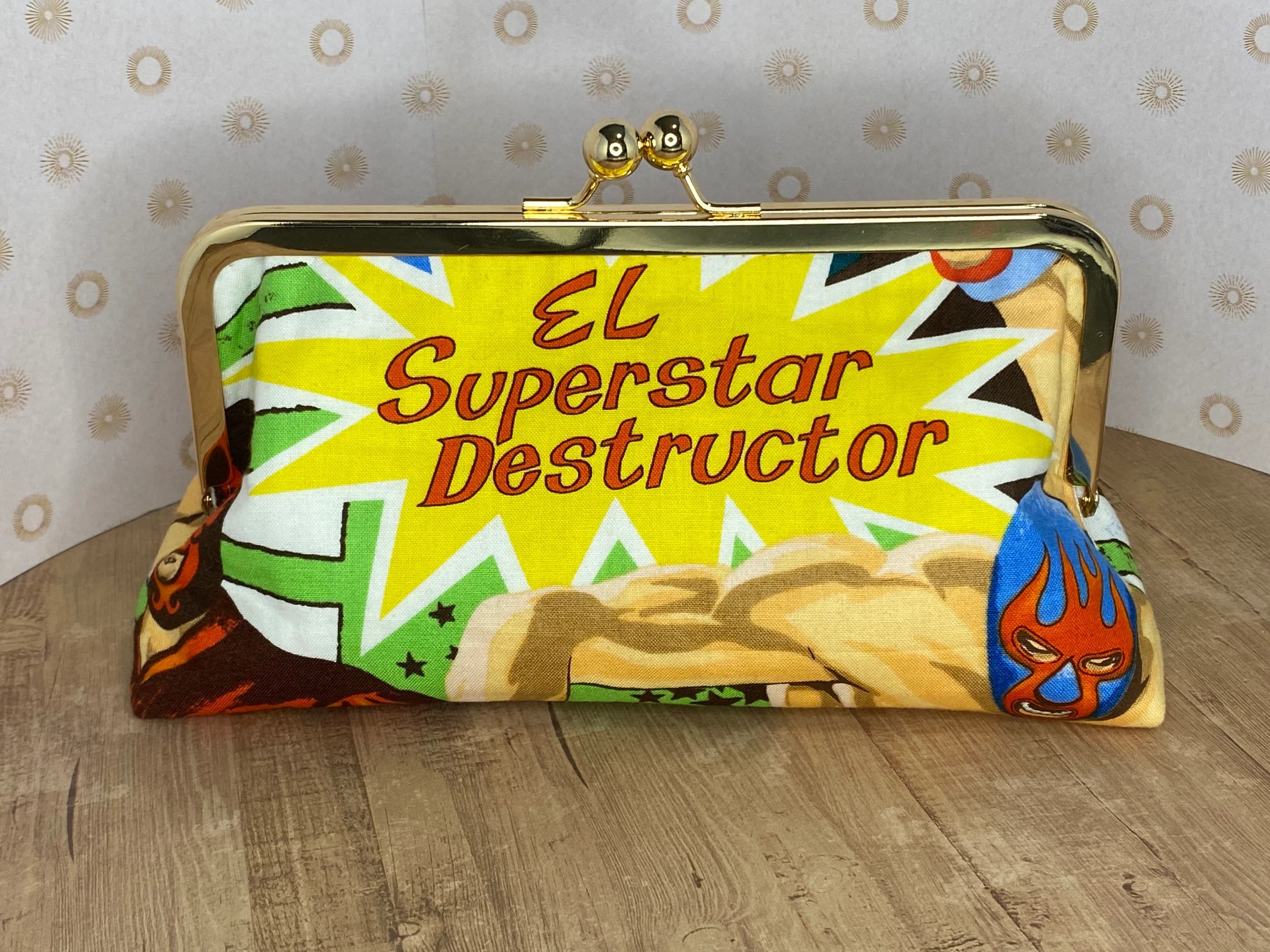 Alexander Henry Luchador Kiss Lock Purse: Cork Clutch Handbag - image 2