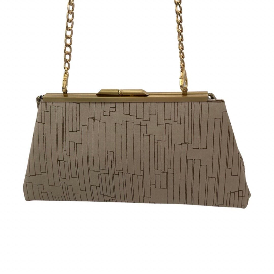 Neutral Kiss Lock Clutch: Handmade Crossbody Evening Bag - image 2