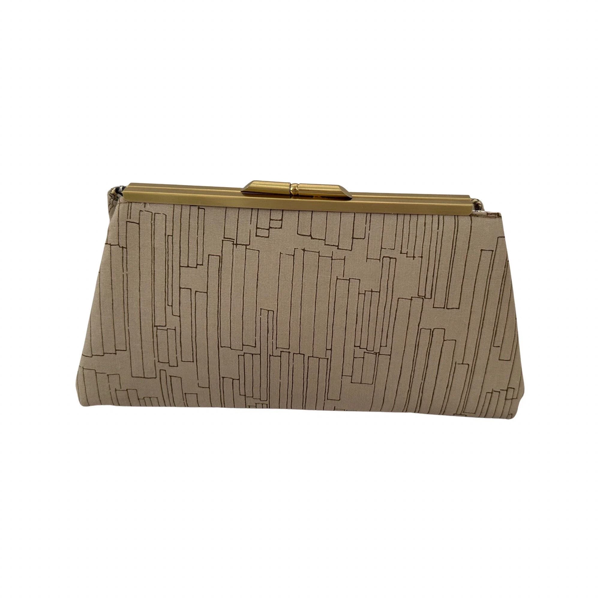 Neutral Kiss Lock Clutch: Handmade Crossbody Evening Bag - image 3