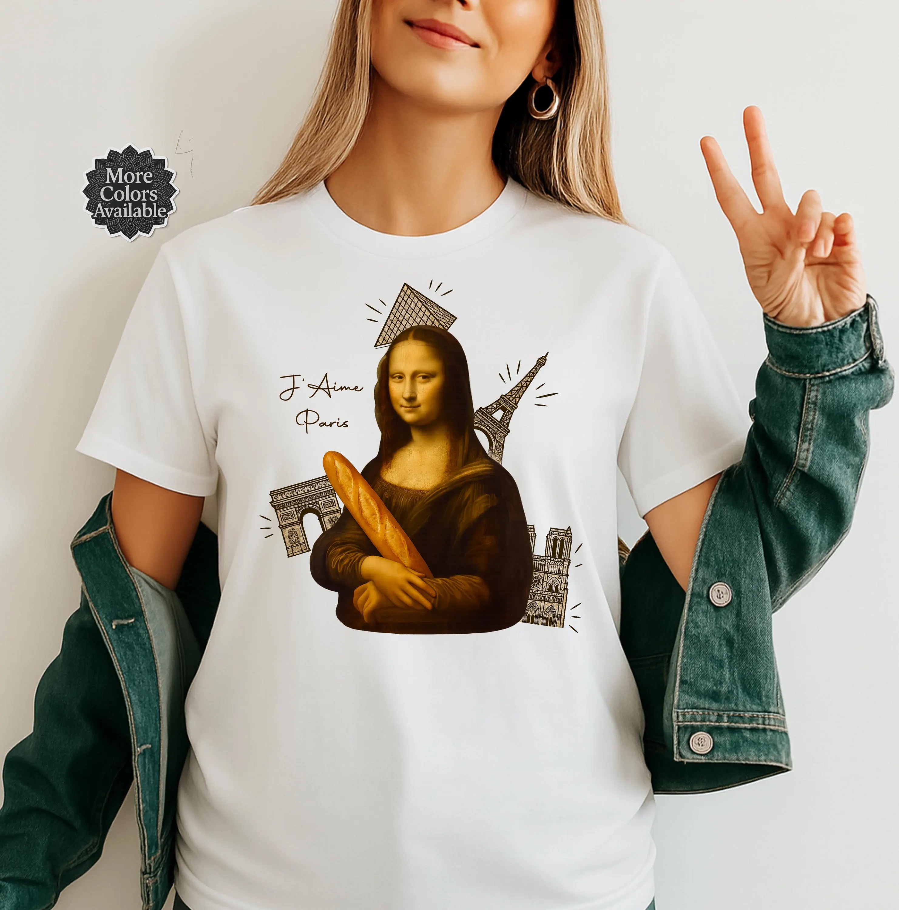 Mona Lisa Paris T-Shirt: Funny French Travel Souvenir Tee