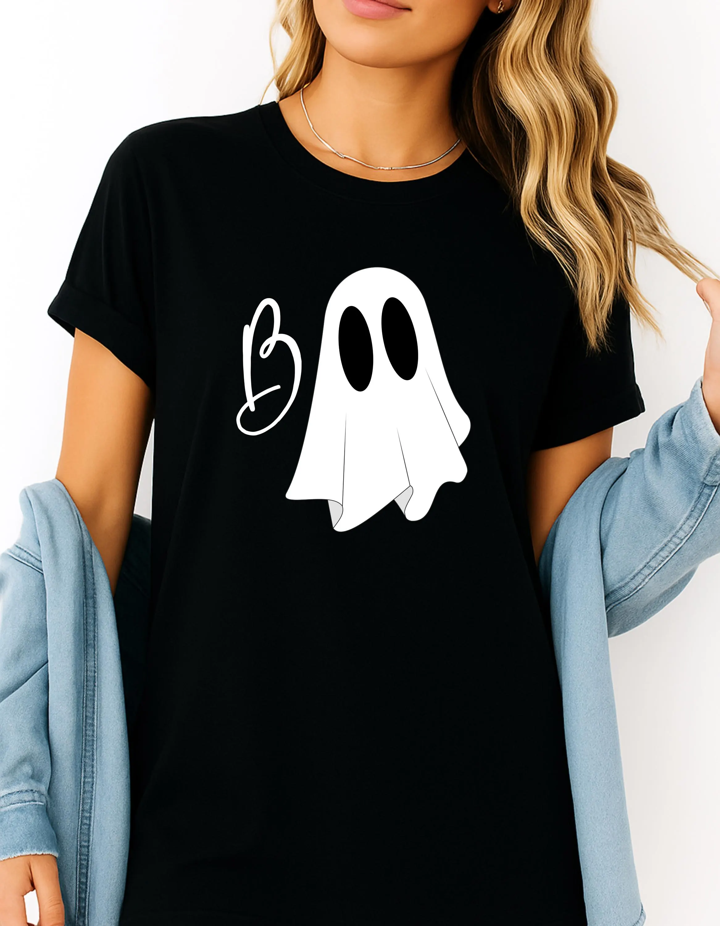 Spooky Ghost Halloween Shirt: Garment-Dyed Heavyweight Cotton Tee
