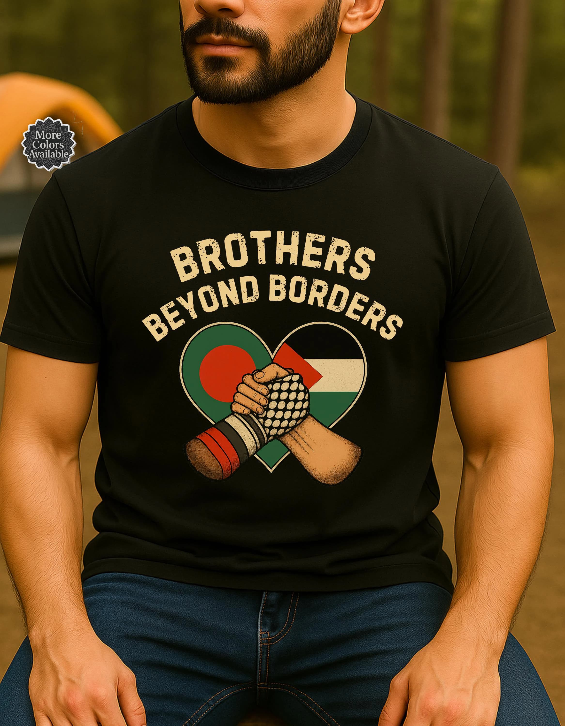Bangladesh Palestine Solidarity T-Shirt: Brothers Beyond Borders Design