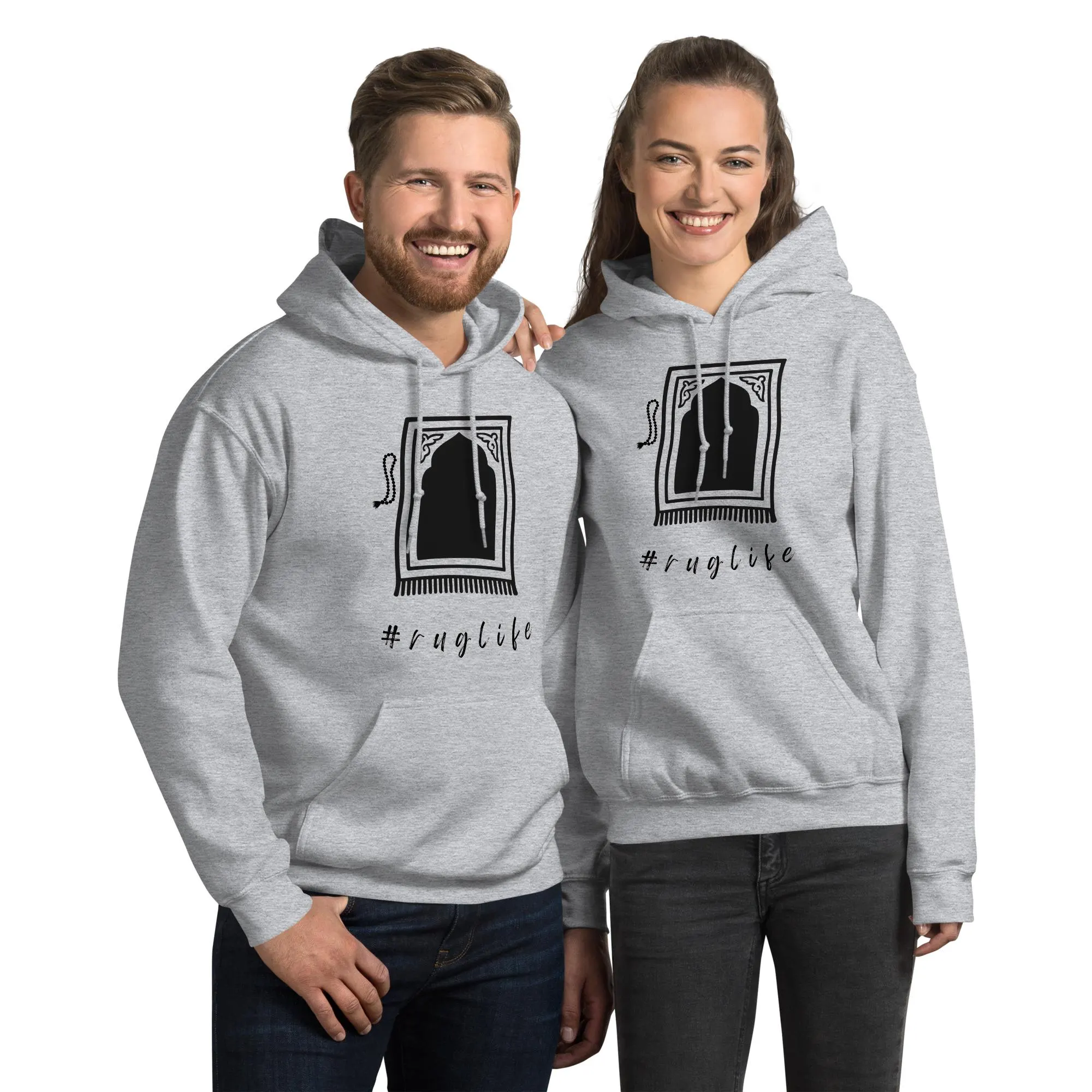 Rug Life Unisex Hoodie, Minimalist Prayer Rug Design