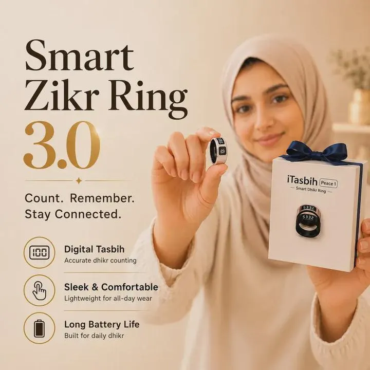 Smart Tasbih Ring | Digital Dhikr Counter | Mobile App | 8 Sizes - image 5