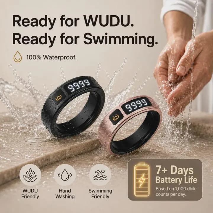 Smart Tasbih Ring | Digital Dhikr Counter | Mobile App | 8 Sizes - image 4