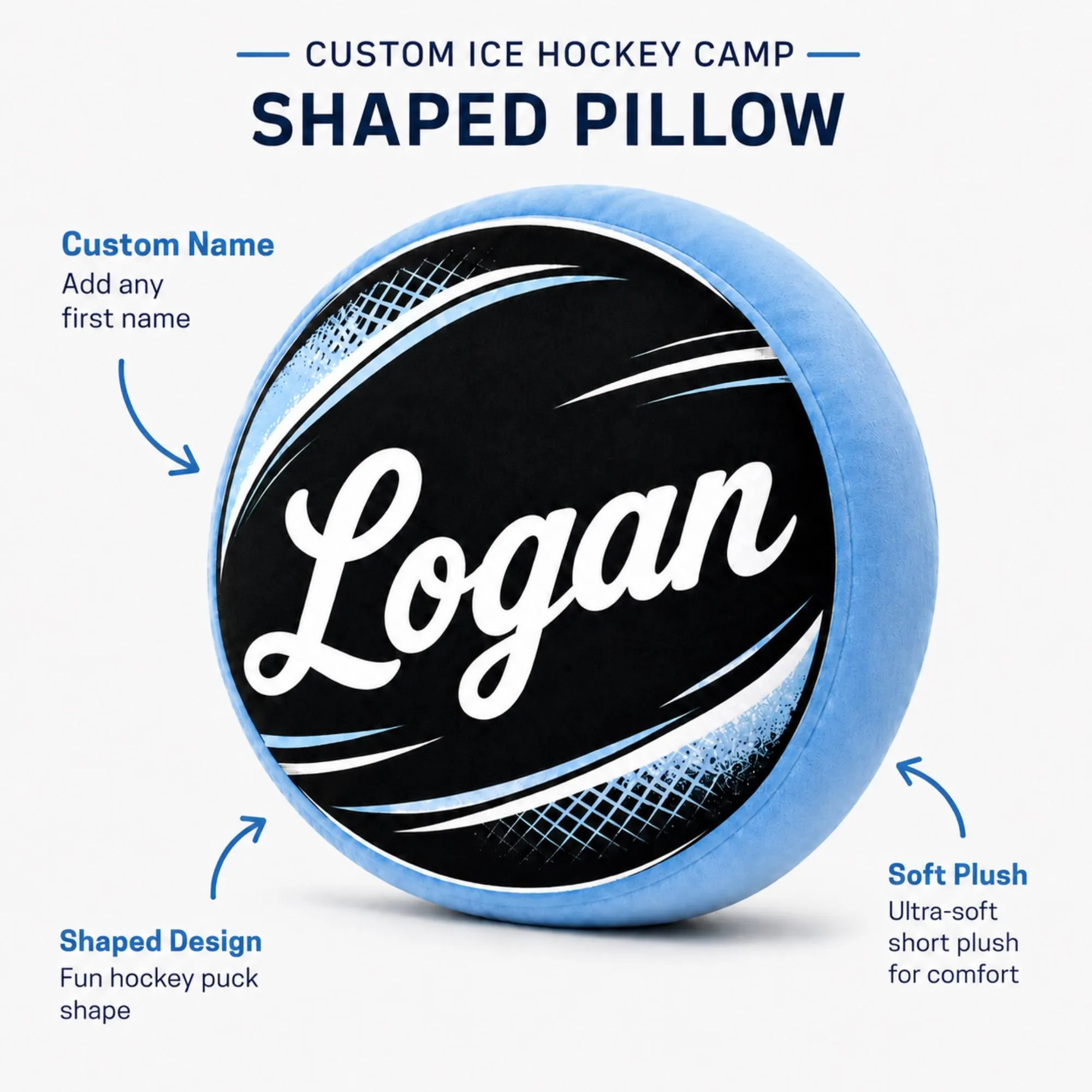 Personalized Hockey Pillow, Custom Name Plush Sports Plush, Skater Boy Keepsake Gift Decor - image 5