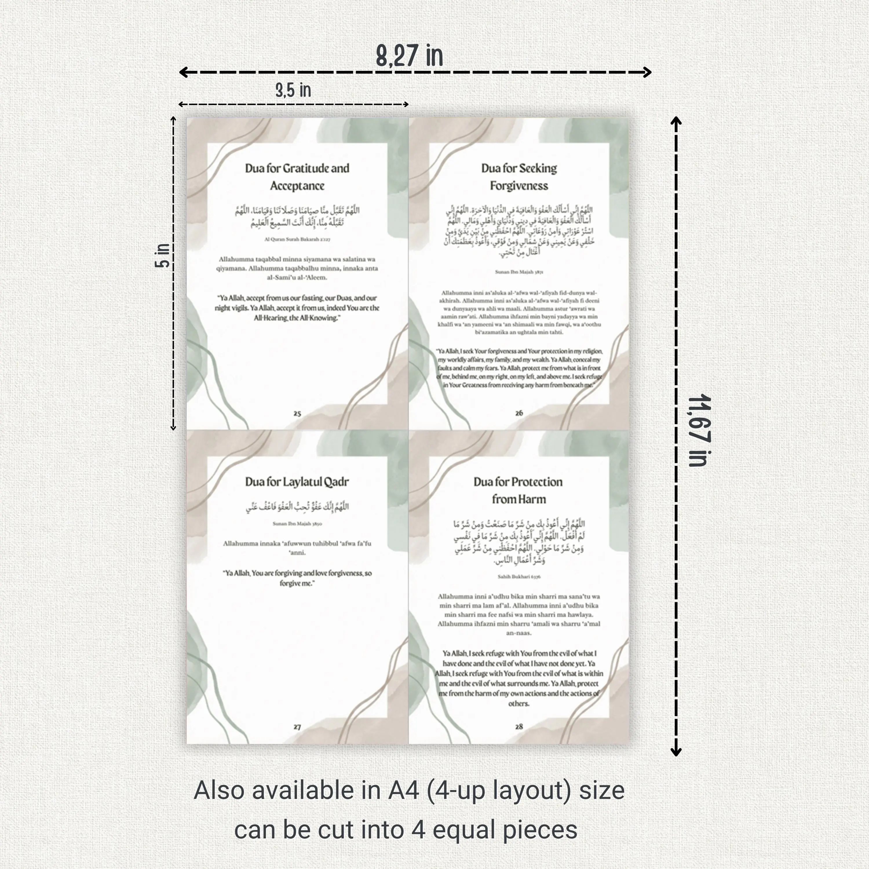 Ramadan Daily Islamic Dua Cards, 30+20 Flashcards Arabic & English with Transliterations - image 4