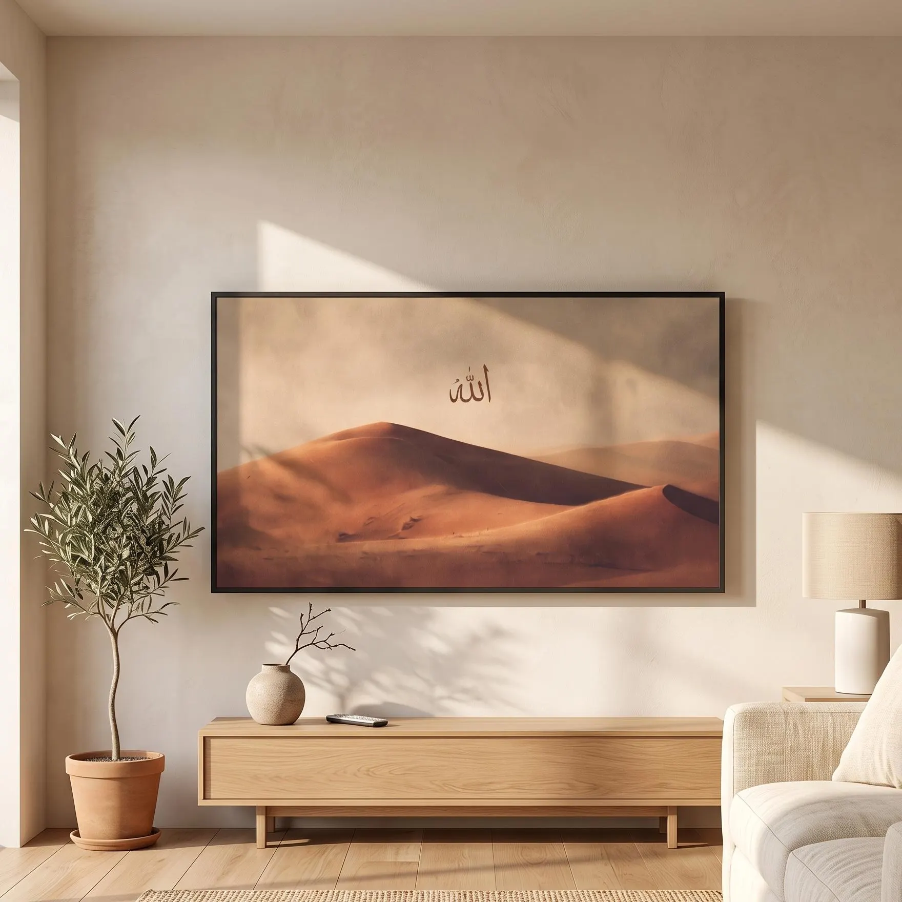 Islamic Calligraphy Allah TV Frame Art, Islamic Samsung TV Screensaver 16:9 Digital Wall Art - image 3