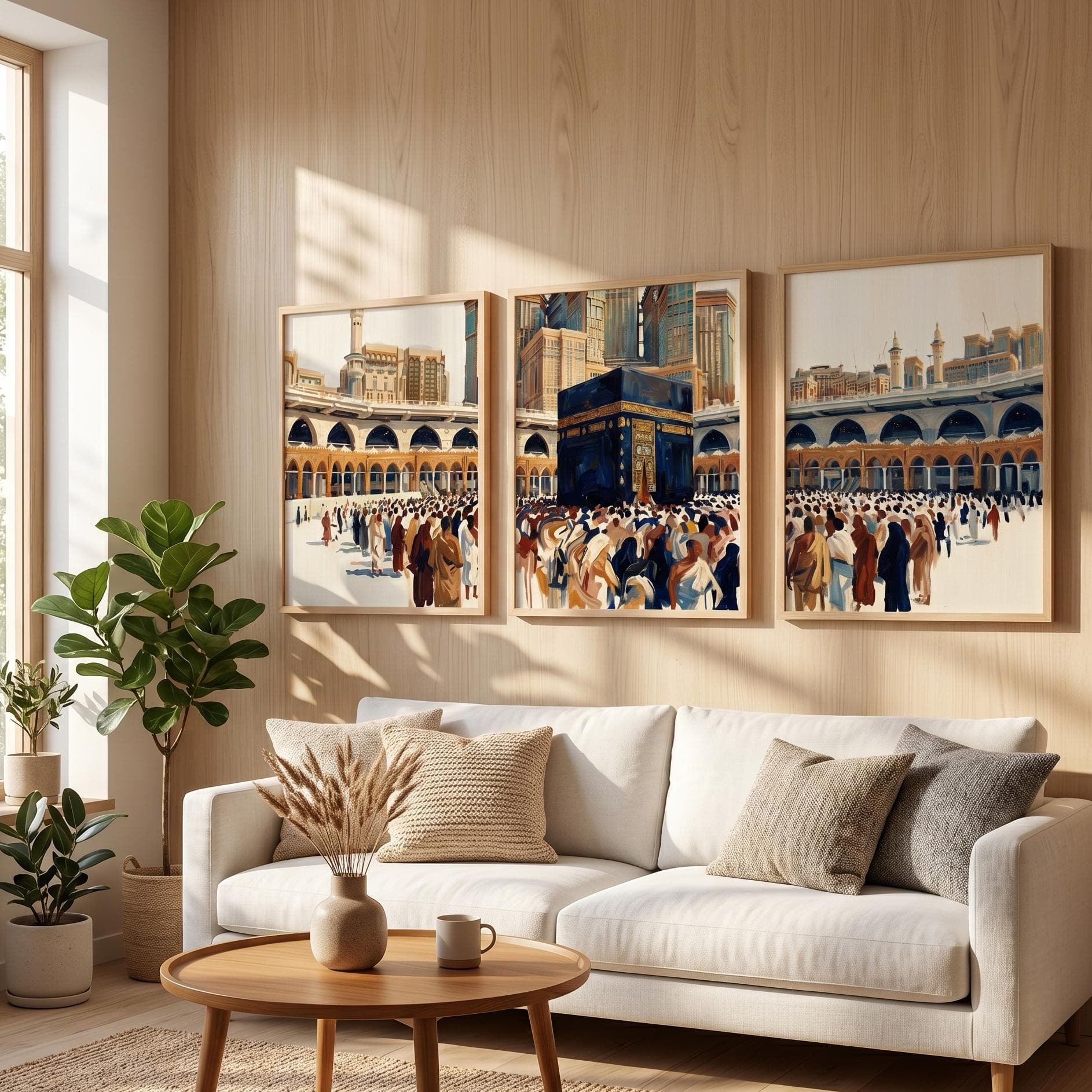 Islamic Panoramic Wall Art Set of 3 | Kaaba Triptych Art | Digital Download - image 4