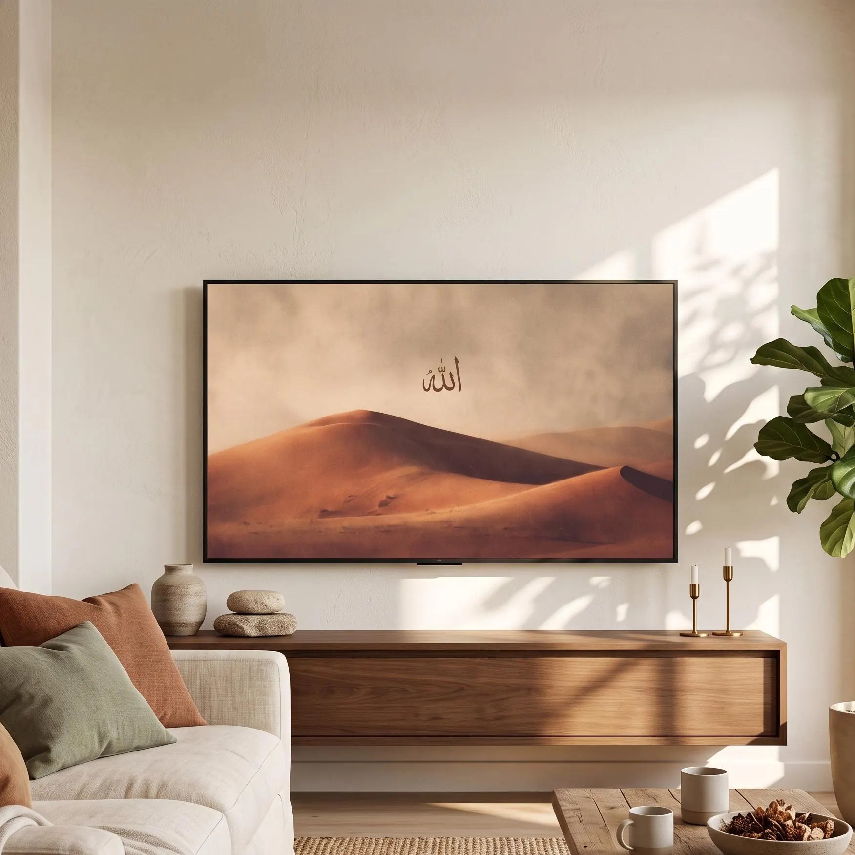 Islamic Calligraphy Allah TV Frame Art, Islamic Samsung TV Screensaver 16:9 Digital Wall Art - image 4