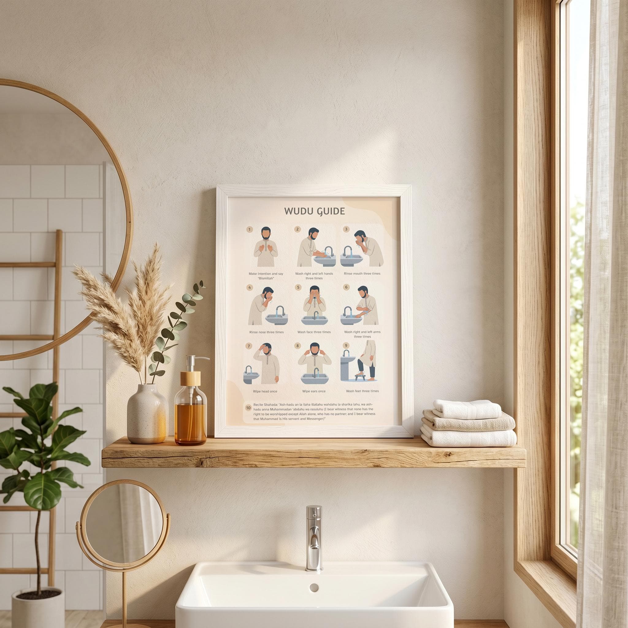 Wudu Steps Guide Poster, Islamic Educational Wall Art for New Muslims - image 3