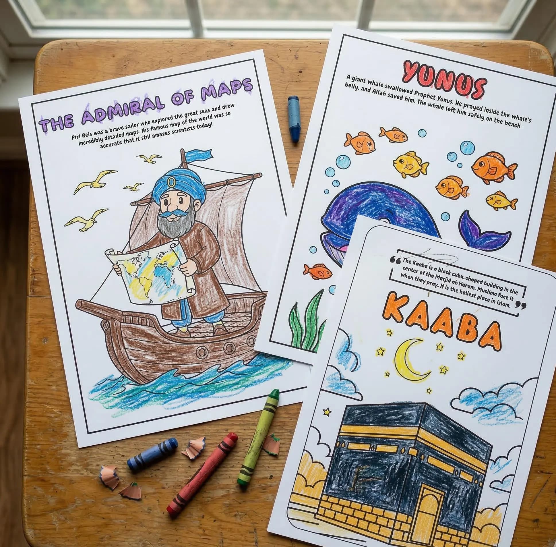 Bundle | Educational Islamic Coloring Books for Kids, 43 Pages PDF | Holy Sites, Scientists in Islam, Prophets - image 2