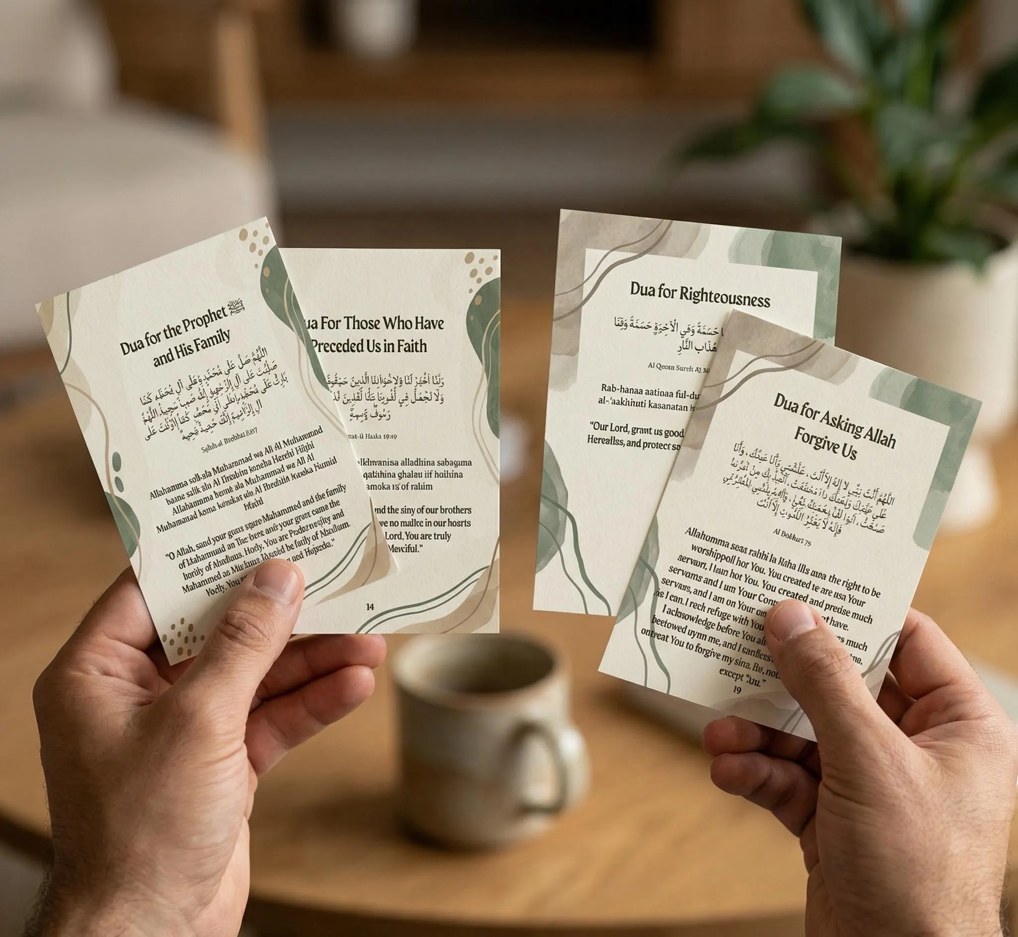 Ramadan Daily Islamic Dua Cards, 30+20 Flashcards Arabic & English with Transliterations
