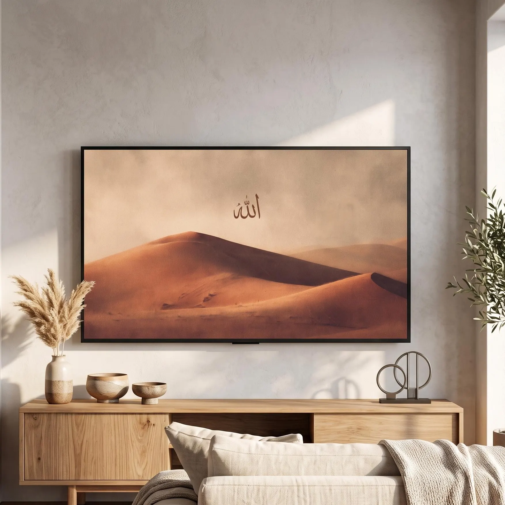 Islamic Calligraphy Allah TV Frame Art, Islamic Samsung TV Screensaver 16:9 Digital Wall Art - image 5