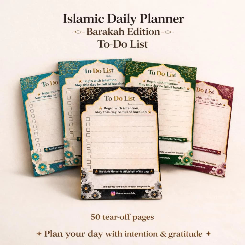 Islamic Daily Planner – Barakah Edition, Muslim To-Do List