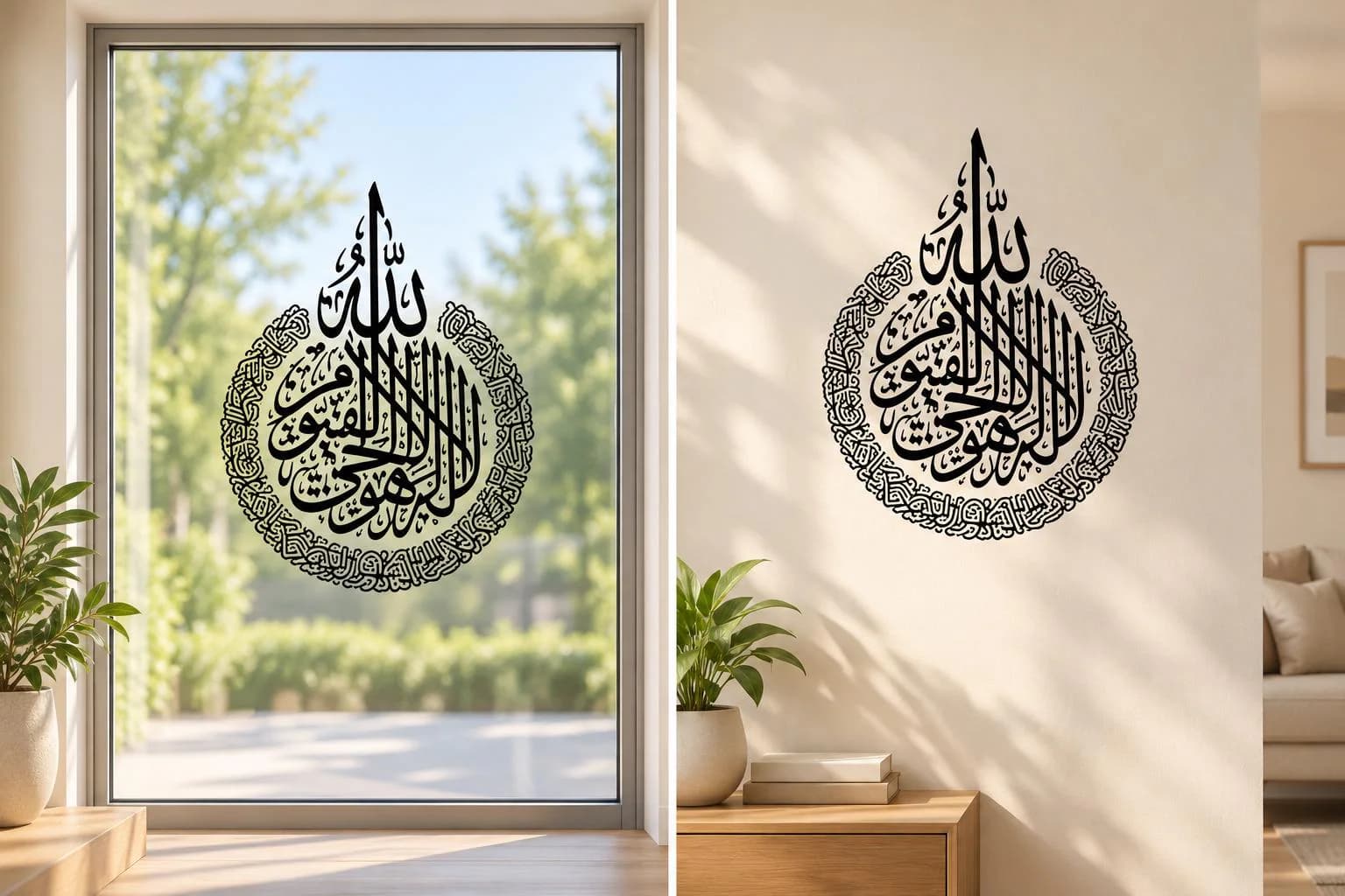 Ayatul Kursi Sticker | Islamic Arabic Calligraphy | Transparent Vinyl Decal | Peel and Stick | Small, A6, A5, A4 and Custom