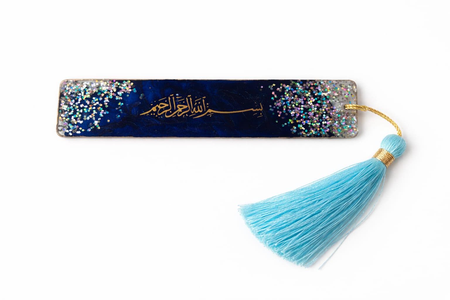 Handmade Resin Arabic Calligraphy Bookmark with Tassel Islamic Gift for Eid, Ramadan, or Hajj Quran Bookmark Gold Foil & Glitter Resin Art - image 4