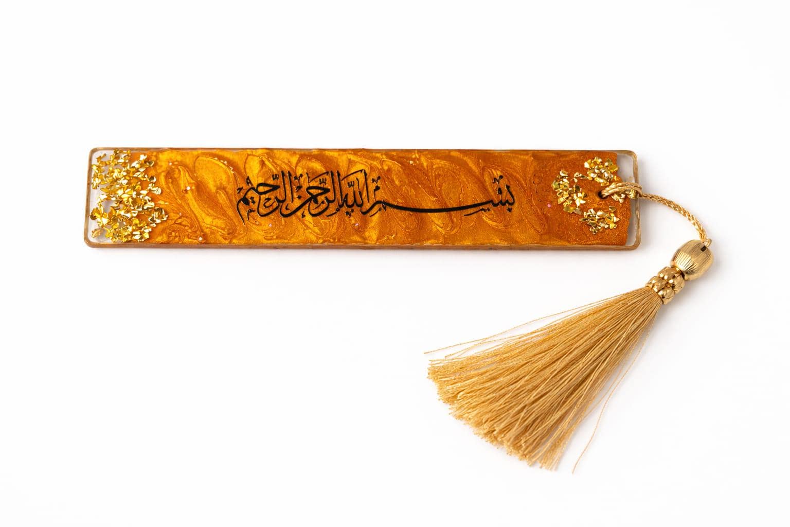 Handmade Resin Arabic Calligraphy Bookmark with Tassel Islamic Gift for Eid, Ramadan, or Hajj Quran Bookmark Gold Foil & Glitter Resin Art - image 5