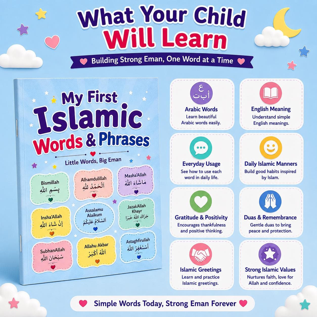 My First Islamic Words & Phrases Book | Children's Daily Dhikr Learning - image 4
