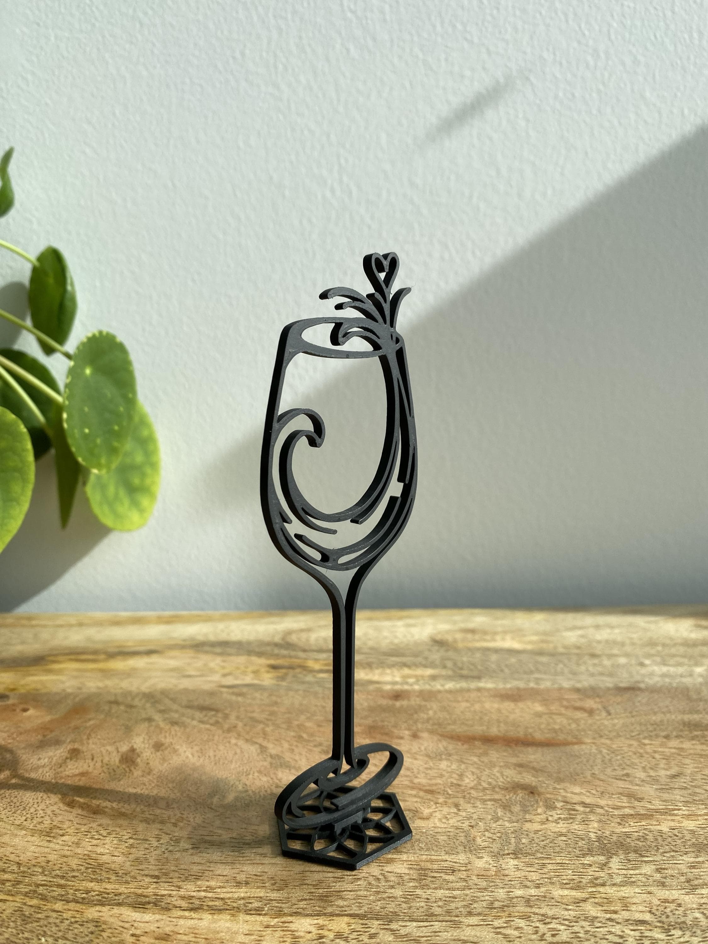 Wine Glass 3D Decor | Bar Decor | Love & Celebration Table Art