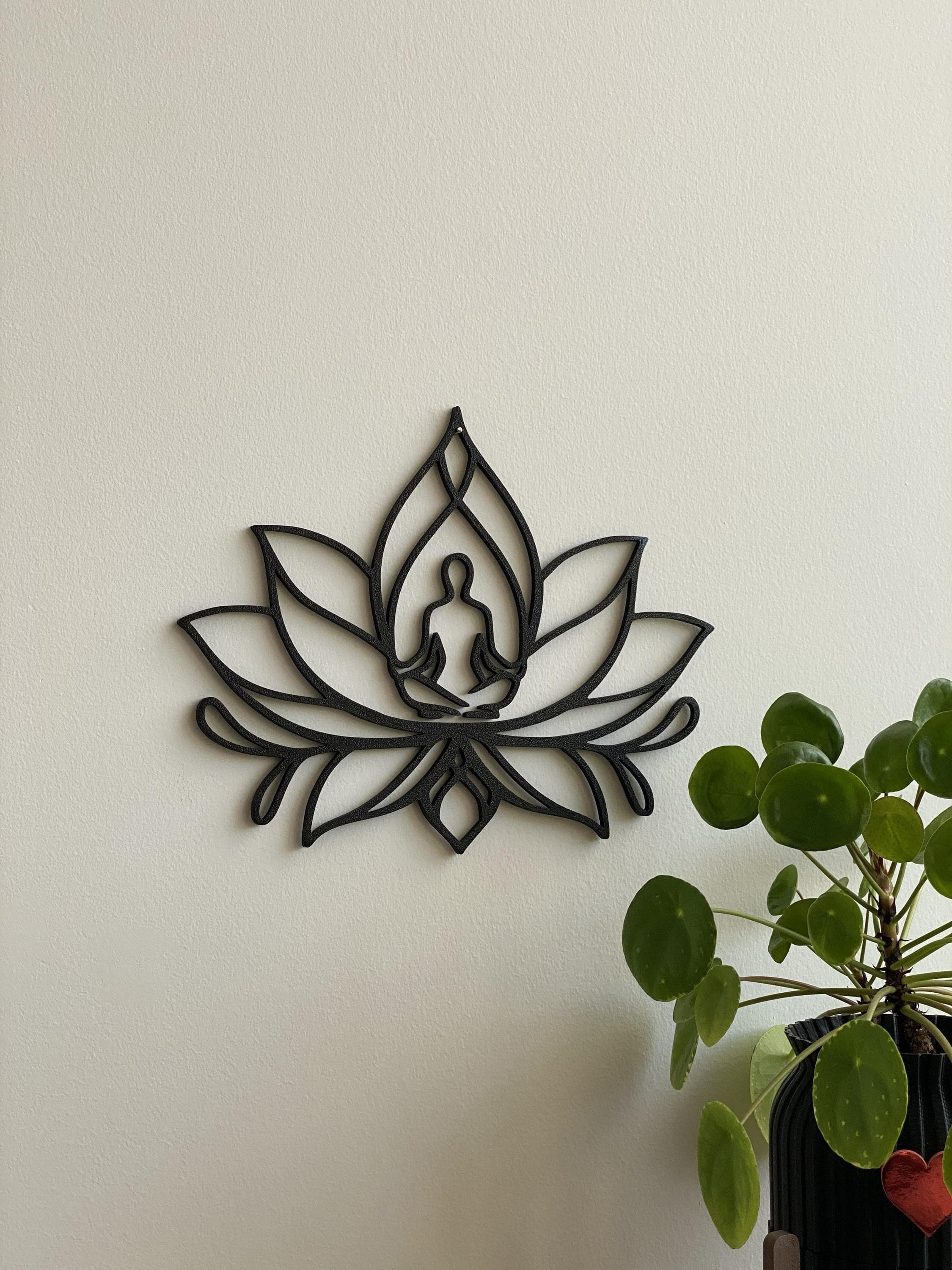 Lotus Flower Wall Art | Yoga Decor Meditation | Zen Studio 3D Printed