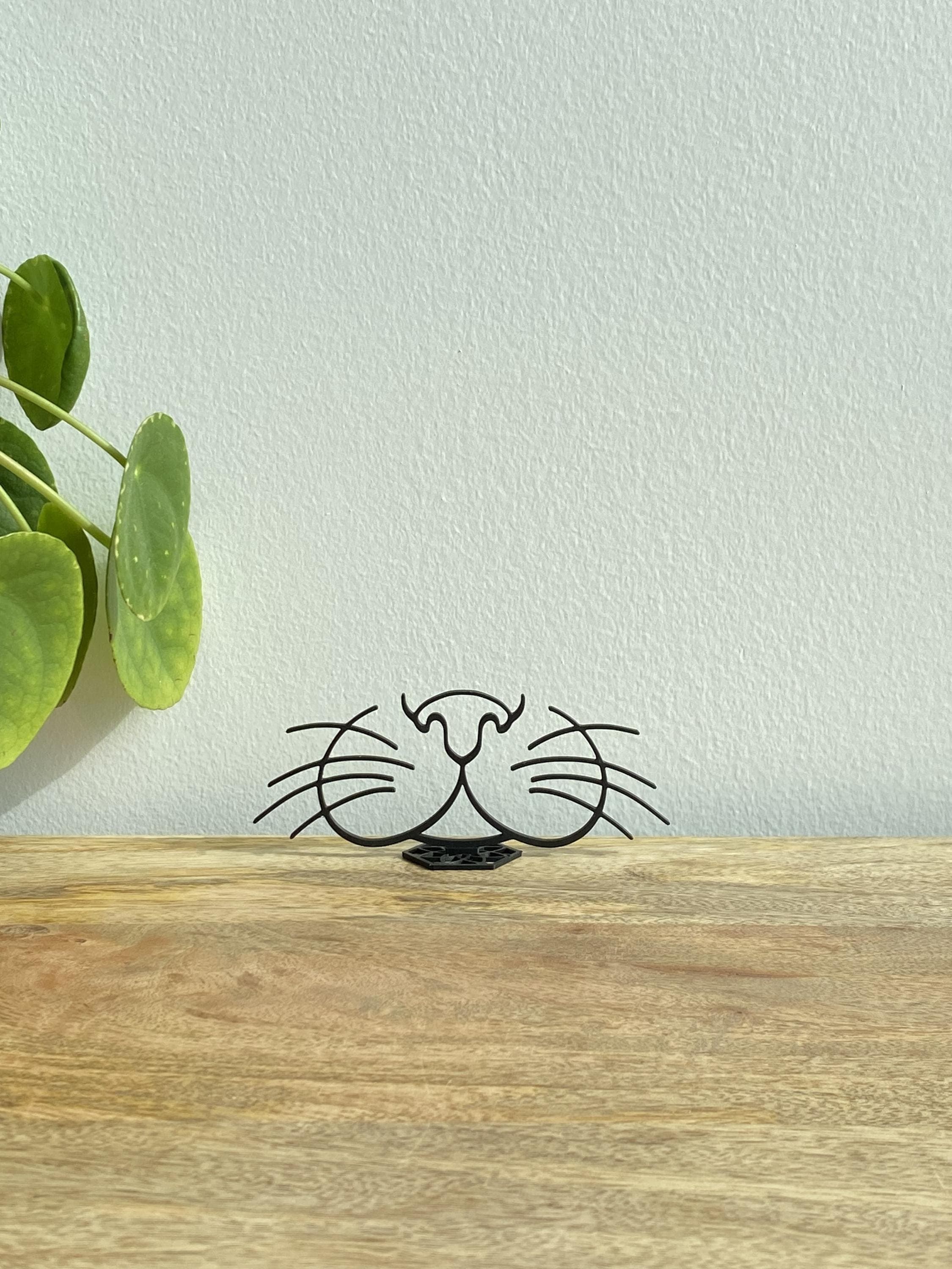 Cat Nose Sculpture | Lover Decor Minimalist | Whiskers | 3D Printed