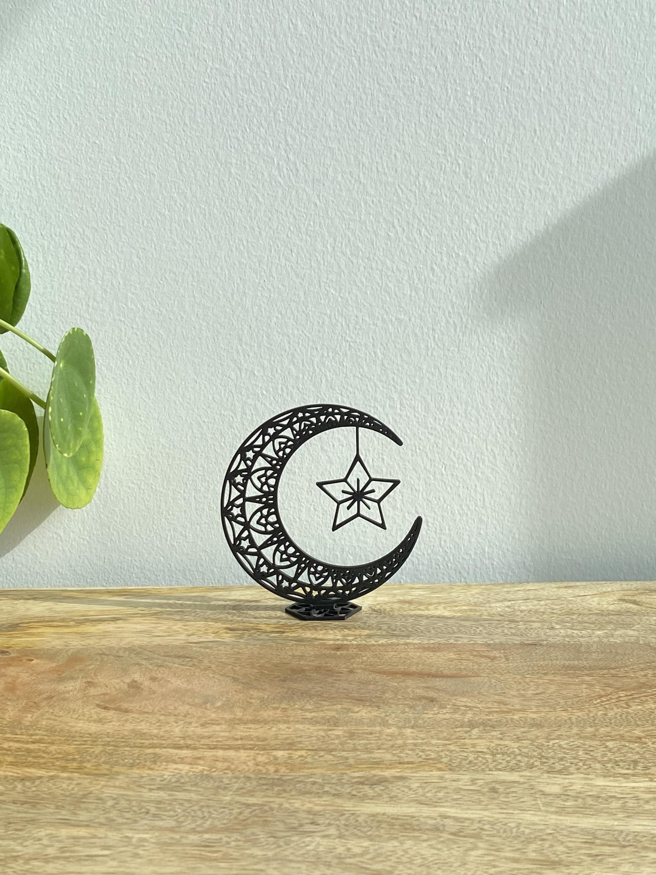 Islamic Decor | Crescent Moon Star Ramadan | Eid Mubarak Table Art - image 3