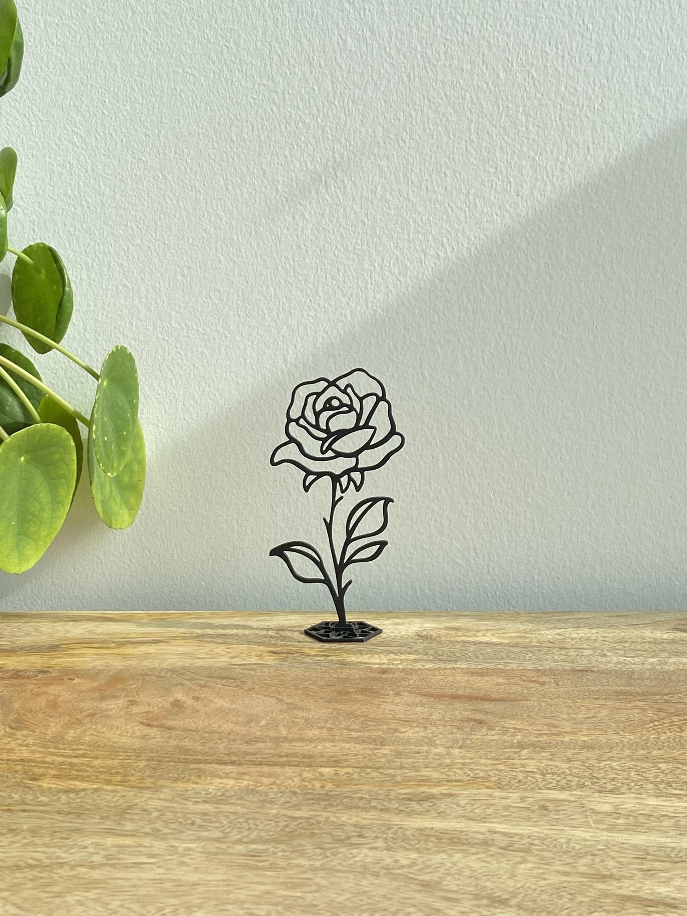 Rose Sculpture Flower Decor | Romantic Floral Statue | 3D Printed - image 3