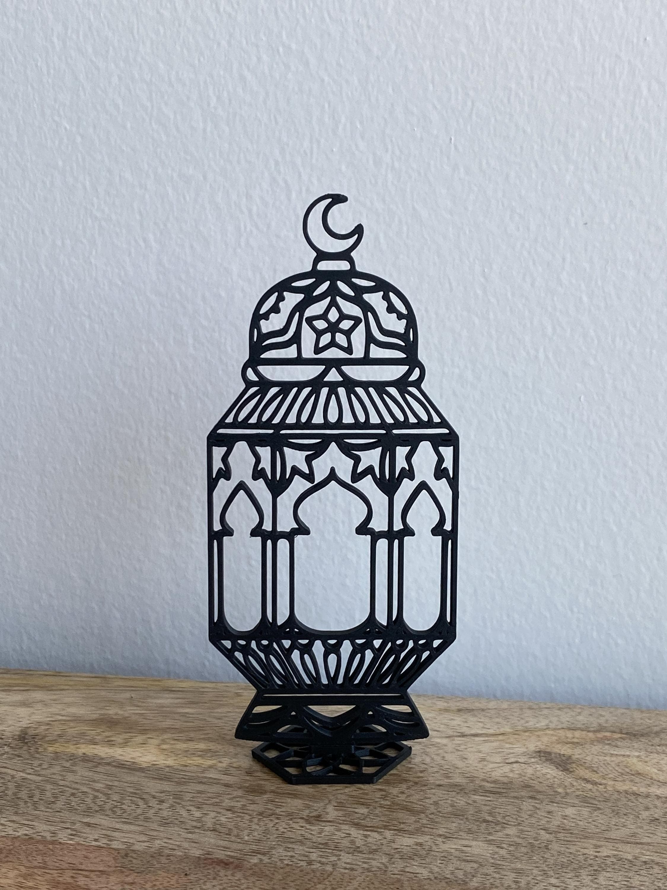 Islamic Decor | Crescent Moon Star Ramadan | Lantern Muslim Home | Eid Mubarak Table Art - image 3