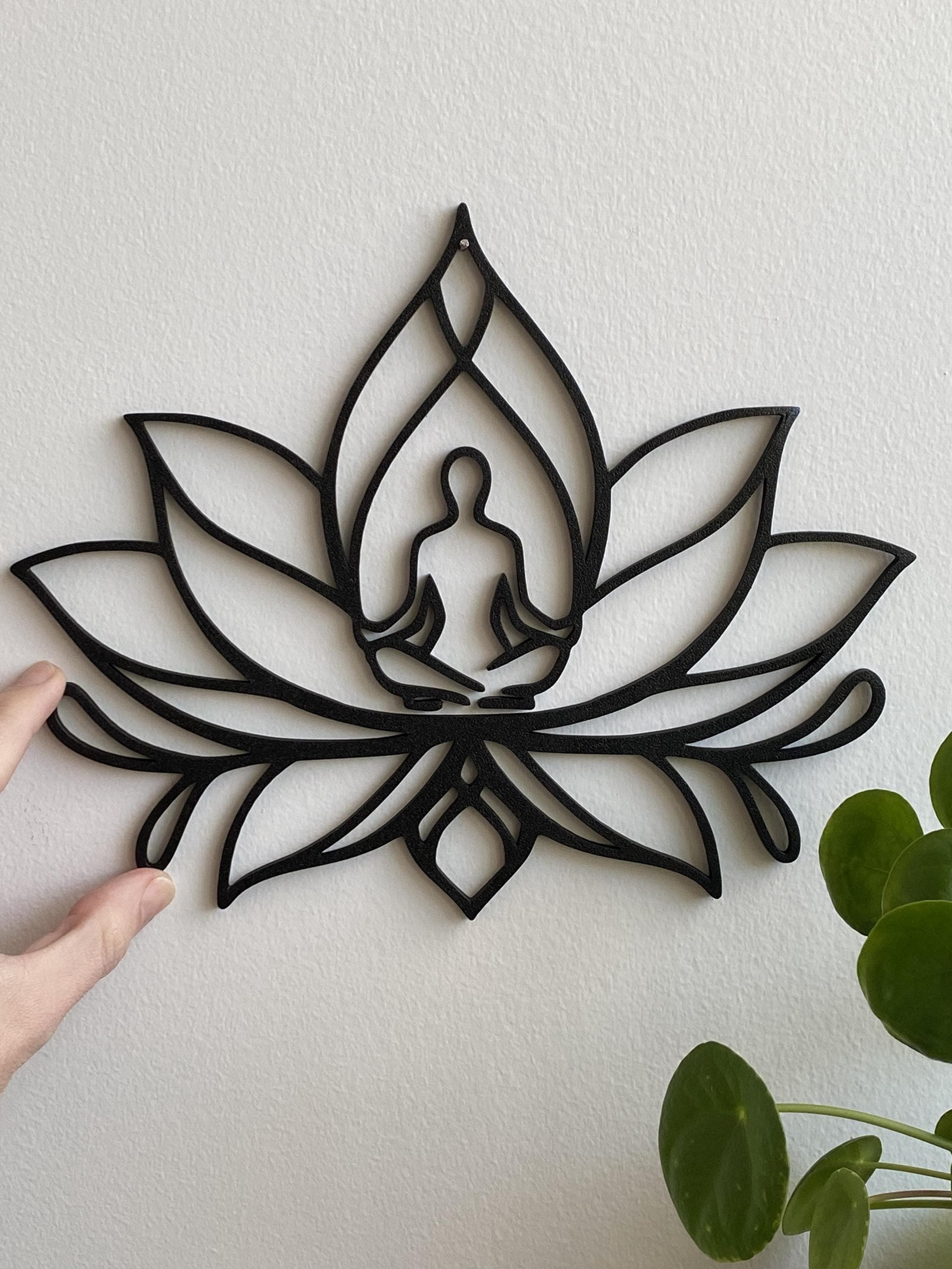 Lotus Flower Wall Art | Yoga Decor Meditation | Zen Studio 3D Printed - image 3