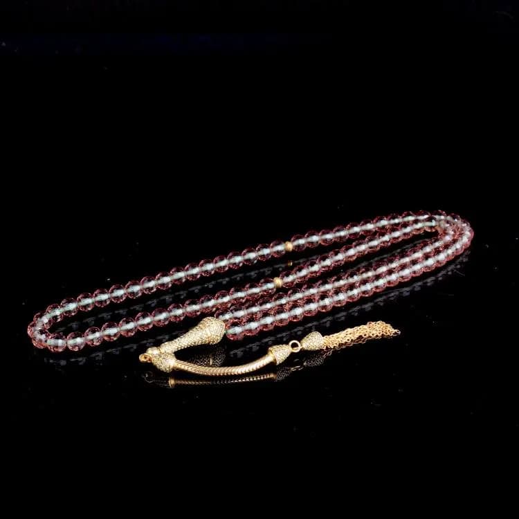 925 Sterling Silver Gold Plated Tassel 99 Zultanite Stone Prayer Beads - image 3