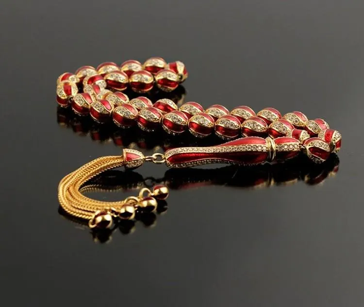 Silver Tasbeeh Prayer Beads: Zircon Embellishments, Islamic Gift