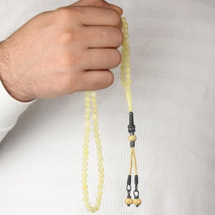 99 Bead Amber Prayer Beads | Islamic Gift with Silver Tassel - image 3