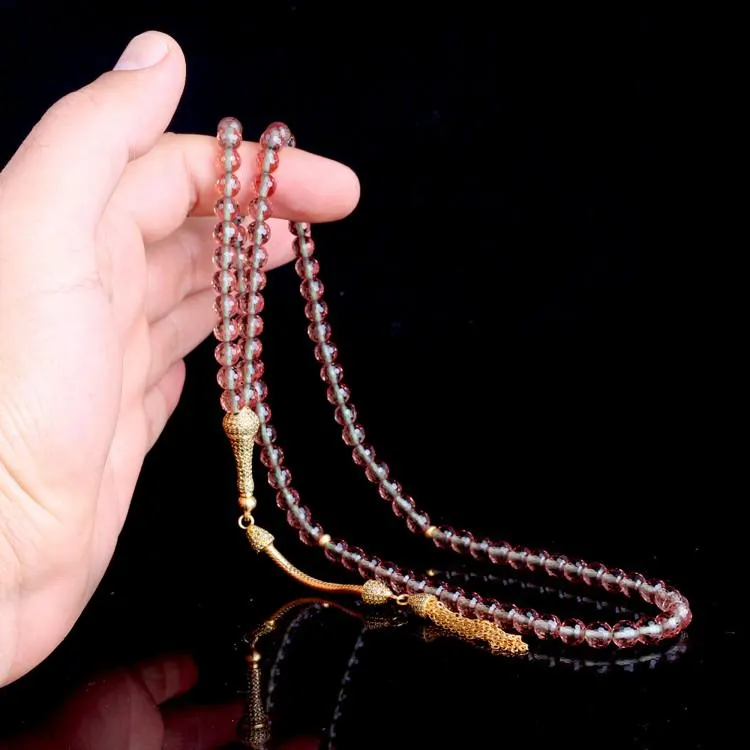 925 Sterling Silver Gold Plated Tassel 99 Zultanite Stone Prayer Beads - image 5
