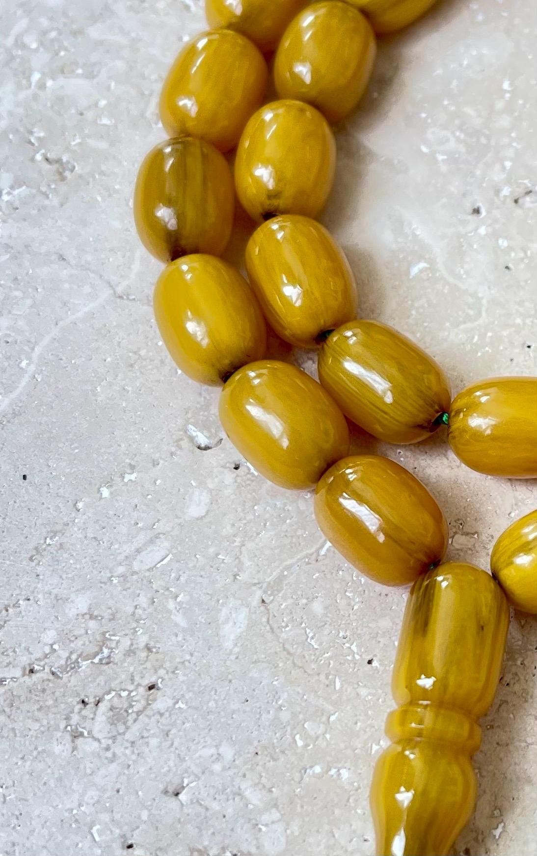 33 Bead Pressed Amber Tasbih | Handcrafted Islamic Prayer Beads | Misbaha - image 4