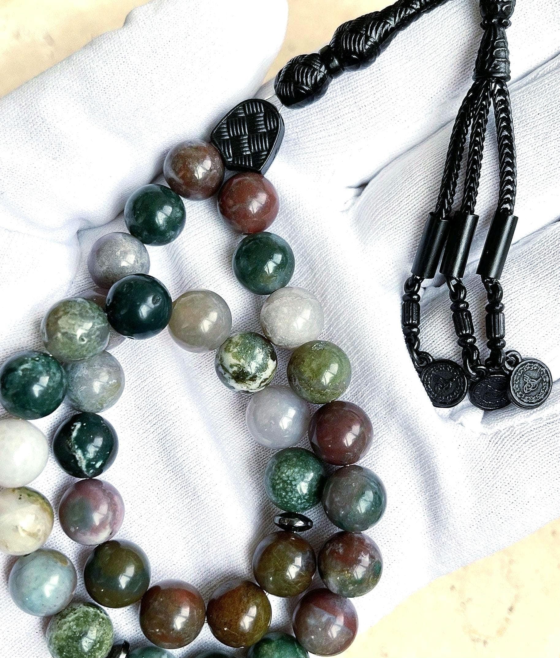 Indian Agate Islamic Prayer Beads 33 | Gemstone Tasbih | Misbaha - image 4