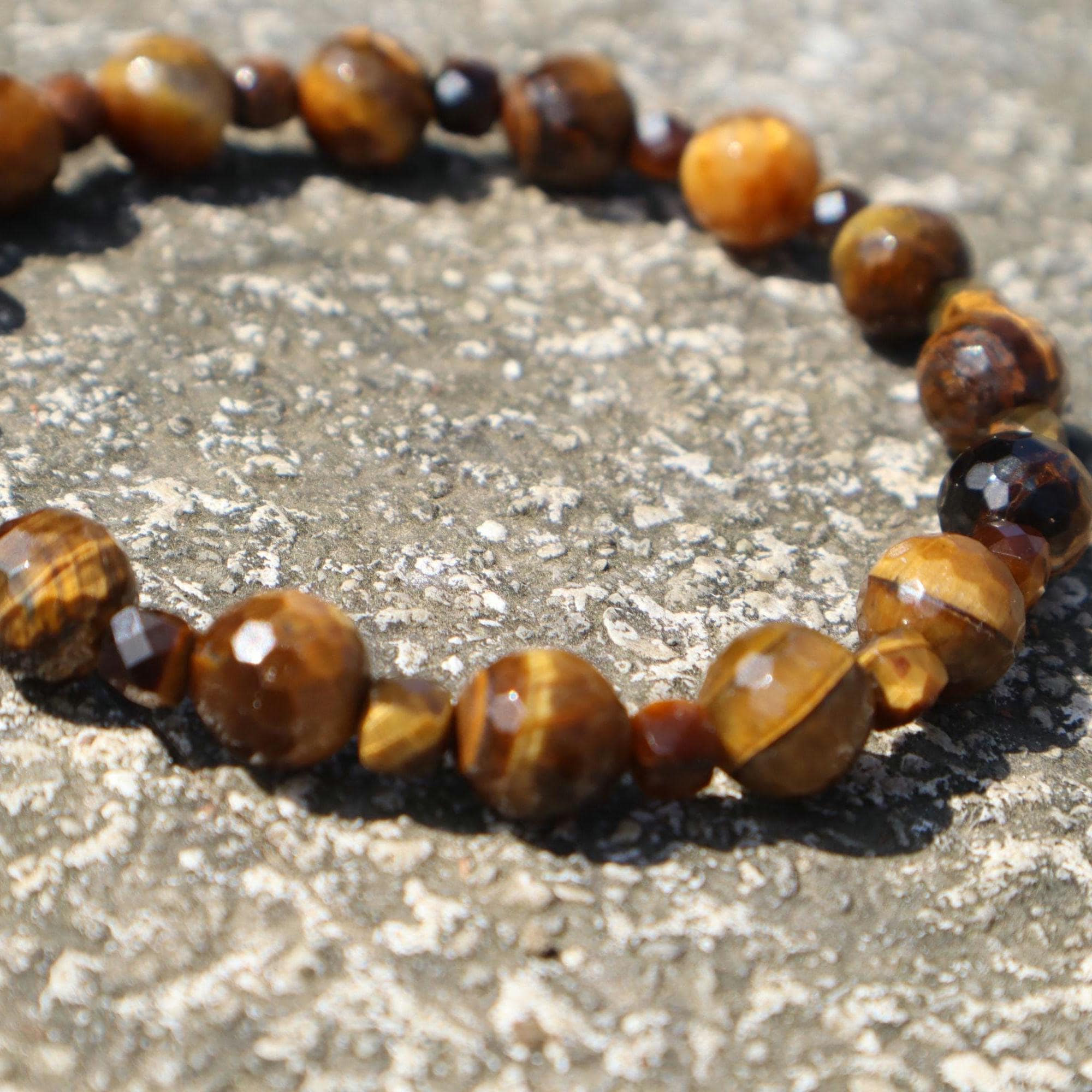 Natural Tiger Eye Beaded Bracelet 8 mm Gemstone Minimalist Handmade Jewelry - image 3